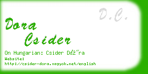 dora csider business card